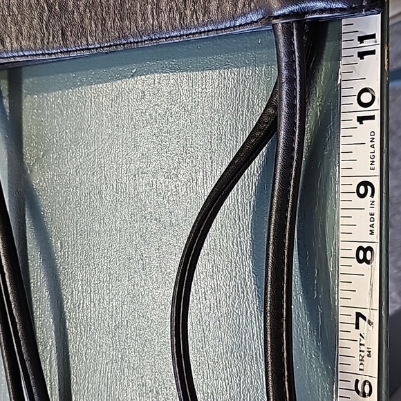 GIANI BERNINI BLACK LEATHER, vintage bag. 2 handles. One outside zipper … - Picture 6 of 14